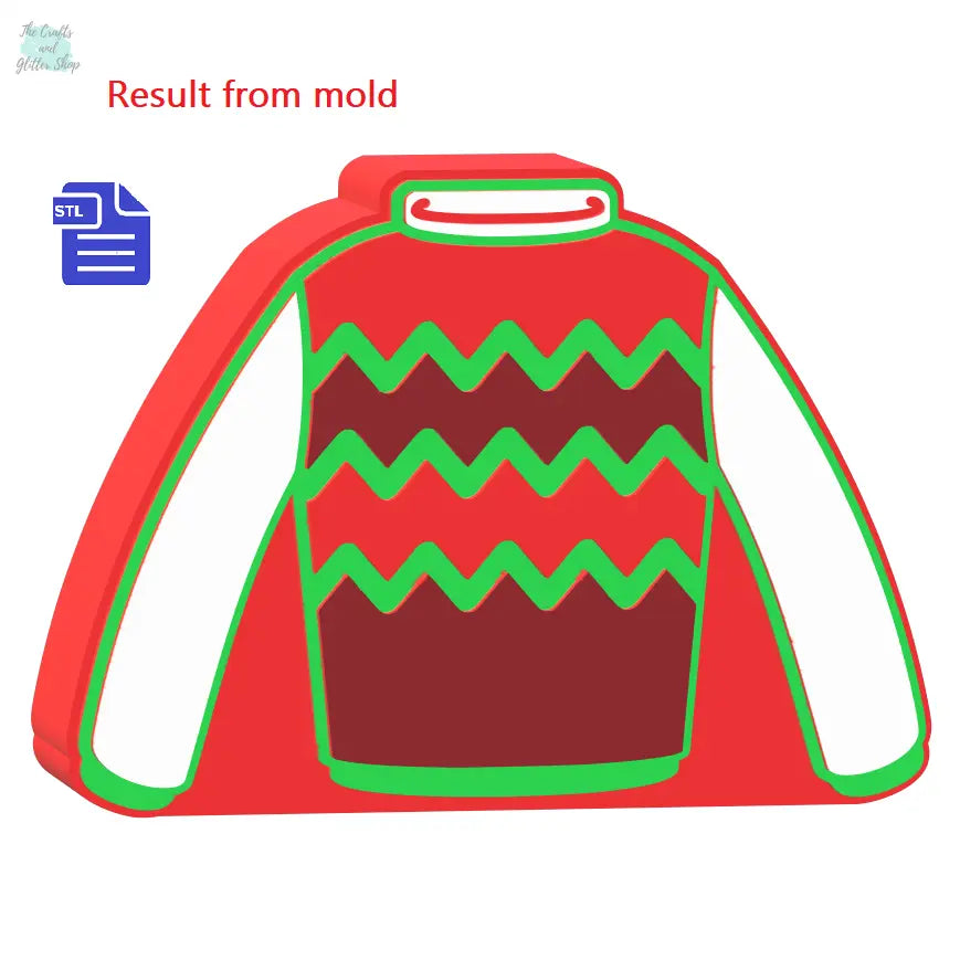 Ugly Christmas Sweater Bath Bomb Mold STL File - for 3D printing - FILE ONLY - The Crafts and Glitter Shop