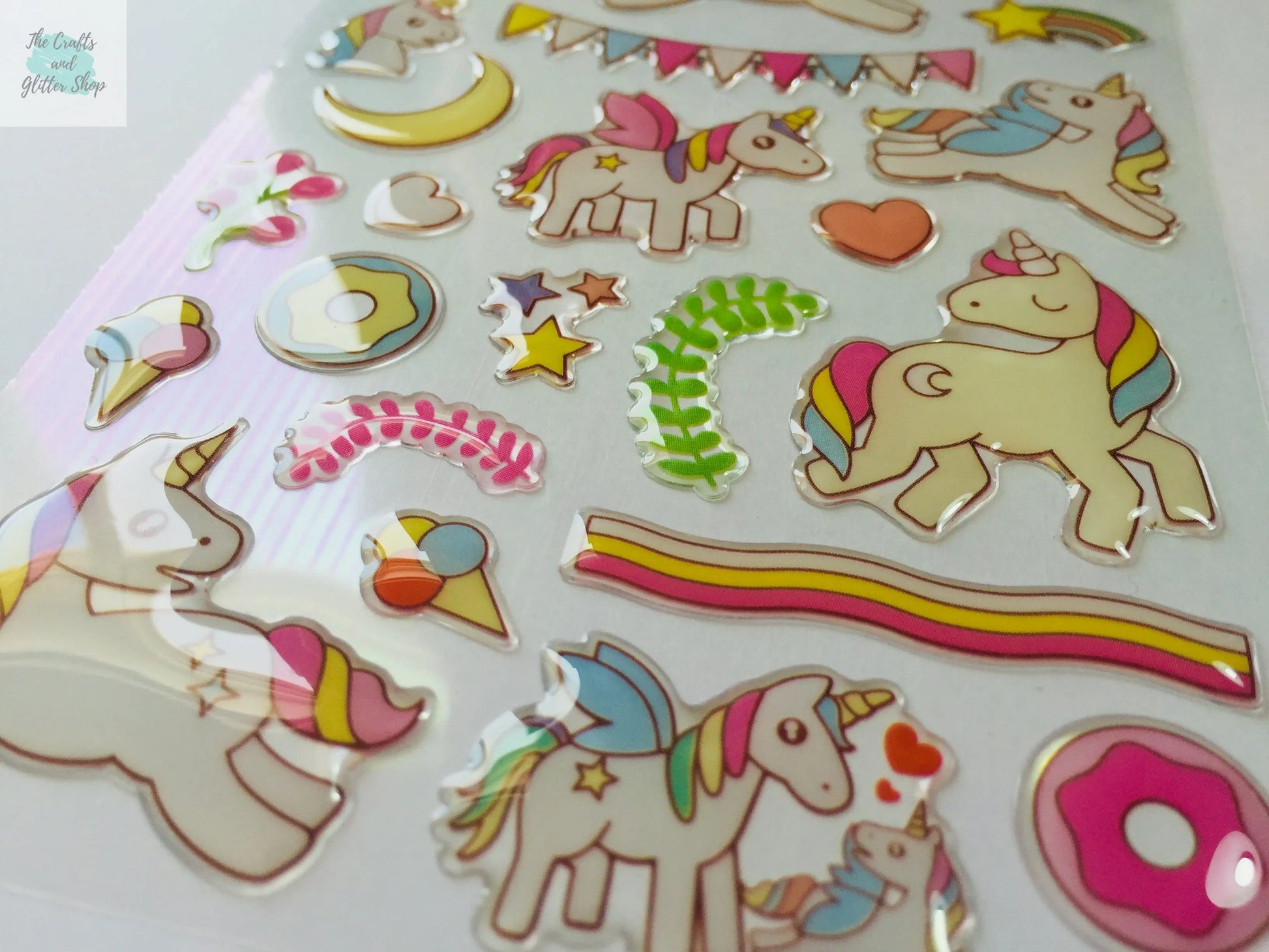 Unicorn Party Crystal Stickers - 1 sheet The Crafts and Glitter Shop