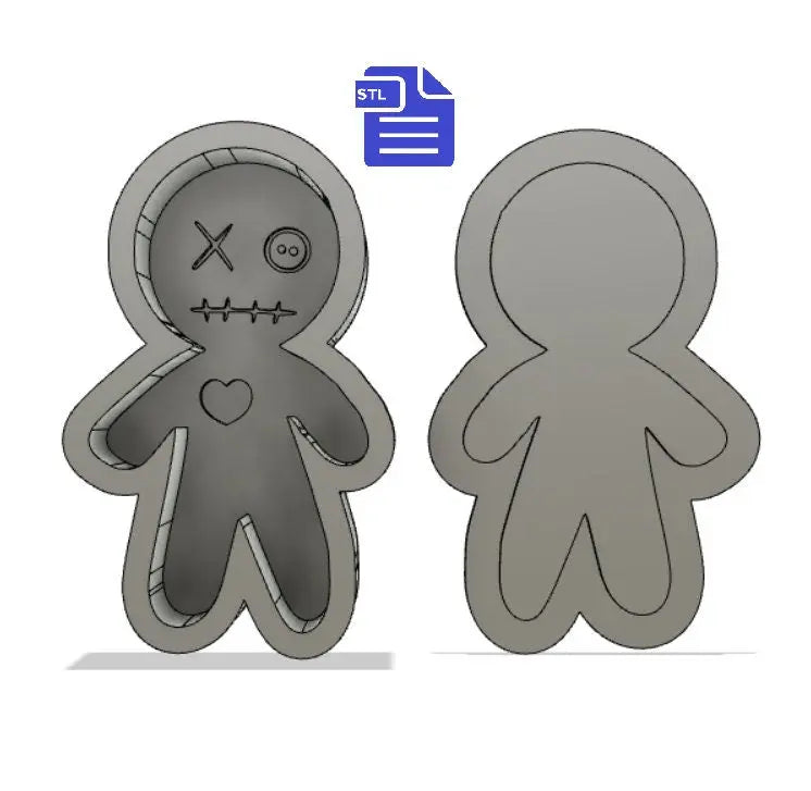 Voodoo Doll Bath Bomb Mold STL File - for 3D printing - FILE ONLY - Bath Bomb Press Mould Shower Steamer - The Crafts and Glitter Shop