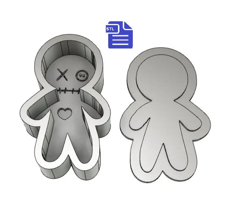 Voodoo Doll Bath Bomb Mold STL File - for 3D printing - FILE ONLY - Bath Bomb Press Mould Shower Steamer - The Crafts and Glitter Shop
