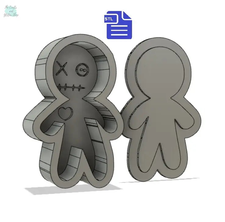 Voodoo Doll Bath Bomb Mold STL File - for 3D printing - FILE ONLY - Bath Bomb Press Mould Shower Steamer - The Crafts and Glitter Shop