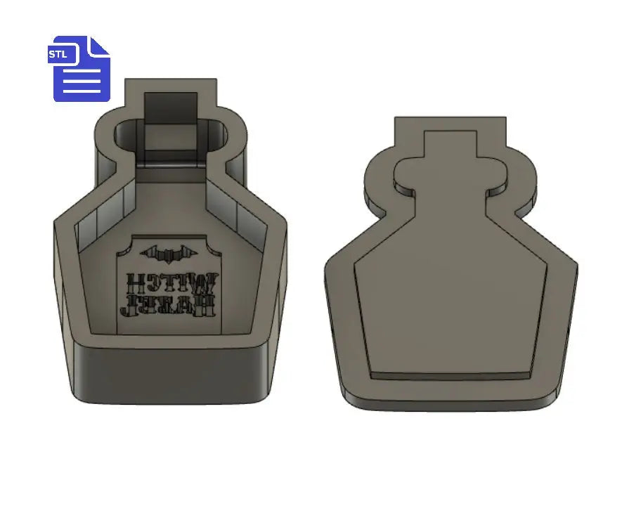 Witch Hazel Bath Bomb Mold STL File - for 3D printing - FILE ONLY - Potion Bottle Bath Bomb Press Shower Steamer