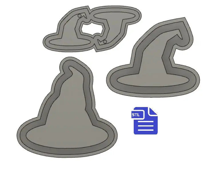 Witch & Wizard Hats set STL File - for 3D printing - FILE ONLY - with tray included to make silicone molds - diy freshies mold - The Crafts and Glitter Shop
