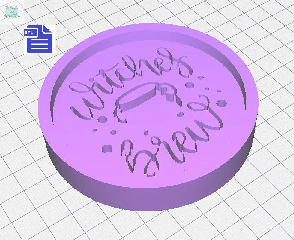 Witches Brew Coaster STL File - for 3D printing - FILE ONLY - Witchy Coaster - Digital Download - The Crafts and Glitter Shop