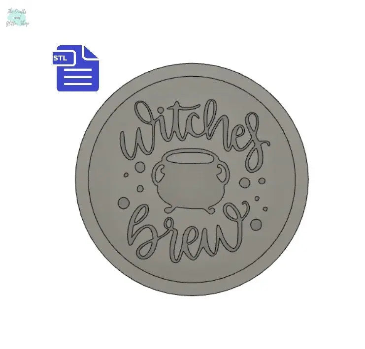 Witches Brew Coaster STL File - for 3D printing - FILE ONLY - Witchy Coaster - Digital Download - The Crafts and Glitter Shop