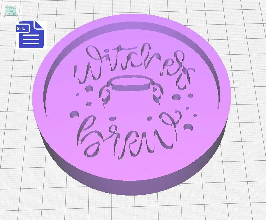 Witches Brew Coaster STL File - for 3D printing - FILE ONLY - Witchy Coaster - Digital Download - The Crafts and Glitter Shop