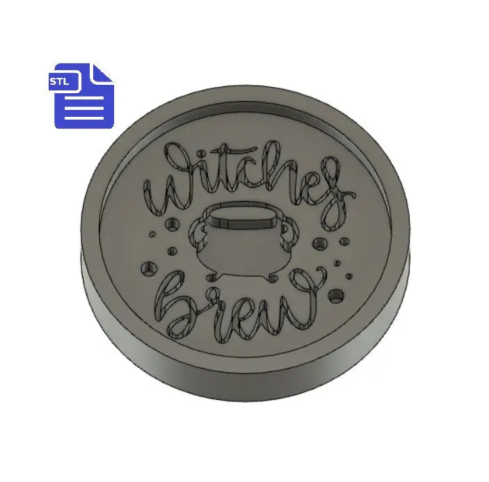 Witches Brew Coaster STL File - for 3D printing - FILE ONLY - Witchy Coaster - Digital Download - The Crafts and Glitter Shop