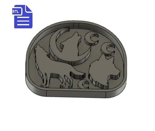Wolves STL File - for 3D printing - FILE ONLY - includes tray ready for silicone mold making - diy freshies mold