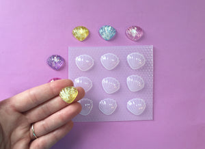 0.7" Puffy Round Seashells Plastic Resin Mold