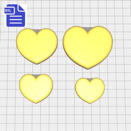 STL File Puffy Hearts - for 3D printing - FILE ONLY
