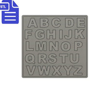 Load image into Gallery viewer, Full alphabet STL File - for 3D printing - FILE ONLY - full alphabet letters set for silicone mold making - diy freshies mold