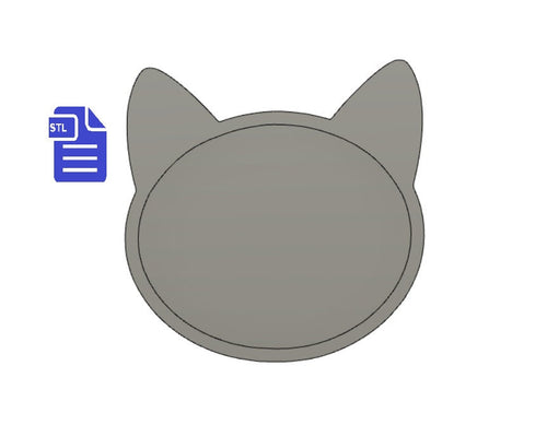 Cat Head Coaster STL File - for 3D printing - FILE ONLY