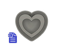 Load image into Gallery viewer, Hollow Heart with hoop STL File - for 3D printing - FILE ONLY - with tray included ready to make silicone molds - diy freshies mold