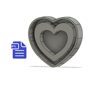 Load image into Gallery viewer, Hollow Heart with hoop STL File - for 3D printing - FILE ONLY - with tray included ready to make silicone molds - diy freshies mold