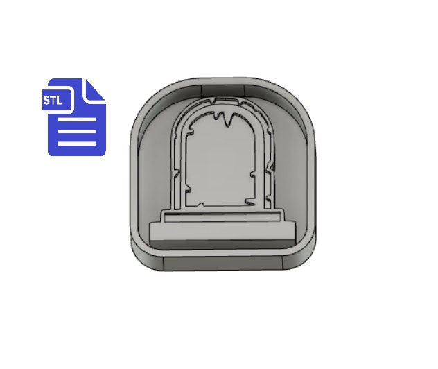 Tombstone STL File - for 3D printing - FILE ONLY - with tray included to make silicone molds - diy freshies mold