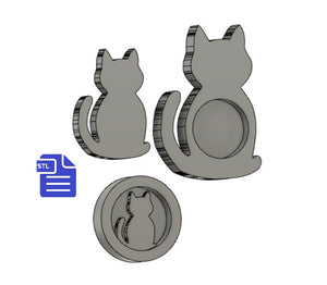 Sitting Cat STL File - for 3D printing - FILE ONLY