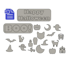 Halloween set STL File - for 3D printing - FILE ONLY