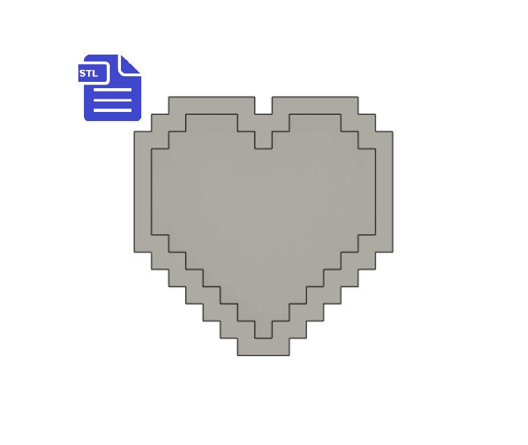 Pixel Heart Shaker STL File - for 3D printing - FILE ONLY