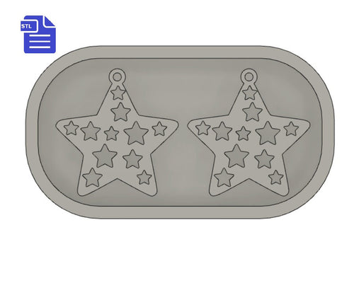 Star with hoop STL File - for 3D printing - FILE ONLY - includes tray to make your own silicone mold - diy freshies mold