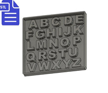 Load image into Gallery viewer, Full alphabet STL File - for 3D printing - FILE ONLY - full alphabet letters set for silicone mold making - diy freshies mold