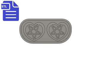 Heart Pentagram STL File - for 3D printing - FILE ONLY - for silicone mold making - diy freshies mold