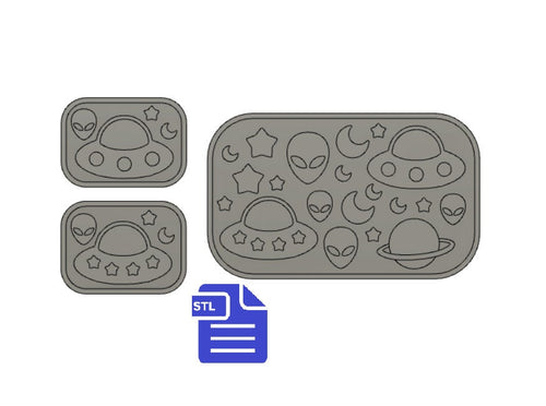 UFOs palette STL File - for 3D printing - FILE ONLY - with tray included ready to make your own silicone molds - diy freshies mold