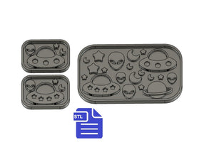 UFOs palette STL File - for 3D printing - FILE ONLY - with tray included ready to make your own silicone molds - diy freshies mold