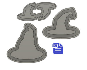 Witch & Wizard Hats set STL File - for 3D printing - FILE ONLY - with tray included to make silicone molds - diy freshies mold