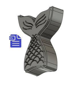 Mermaid Tail STL File - for 3D printing - FILE ONLY - deep design ideal to make molds for soap and bath bomb making
