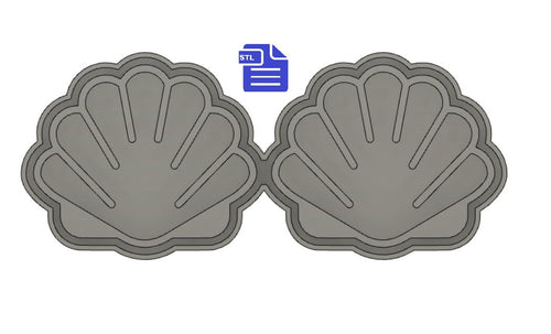 Seashell STL File - for 3D printing - FILE ONLY - tray included to make silicone molds - diy freshies mold