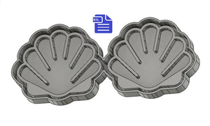 Seashell STL File - for 3D printing - FILE ONLY - tray included to make silicone molds - diy freshies mold