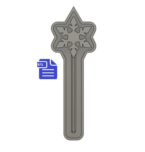 Snowflake scepter STL File - for 3D printing - FILE ONLY - tray included to make silicone molds - diy freshies mold