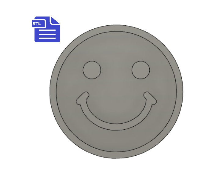Smiley Face STL File - for 3D printing - FILE ONLY