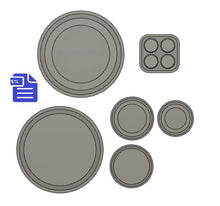 Load image into Gallery viewer, Circles STL File - for 3D printing - FILE ONLY - all come with a tray for silicone mold making - includes a mix circles and circle shakers
