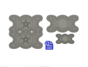 Triple Moon set STL File - for 3D printing - FILE ONLY - all include tray to make your own silicone molds - diy freshies mold