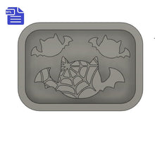 Load image into Gallery viewer, Bat STL File - for 3D printing - FILE ONLY - includes tray to make your own silicone mold - diy freshies mold