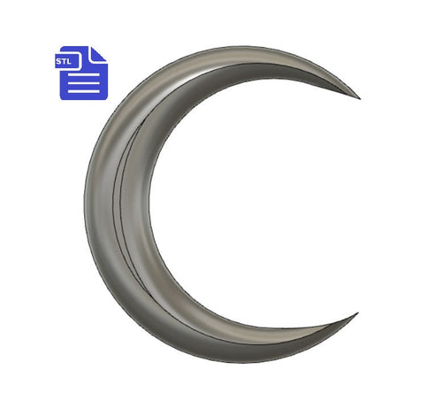 Crescent Moon STL File - for 3D printing - FILE ONLY