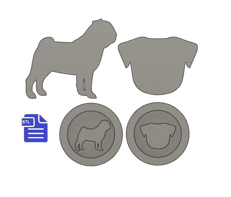 Pug STL File - for 3D printing - FILE ONLY