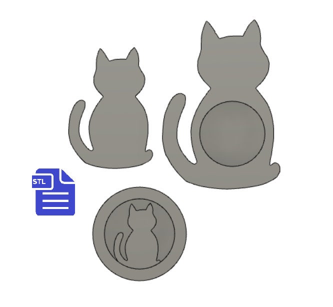 Sitting Cat STL File - for 3D printing - FILE ONLY