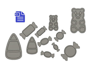 Candy Mix Shaker Set STL File - for 3D printing - FILE ONLY