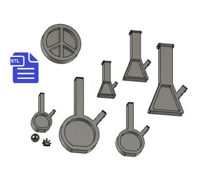 Bong Shaker Set STL File - for 3D printing - FILE ONLY