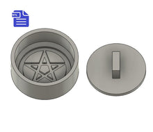 Load image into Gallery viewer, Pentagram Bath Bomb Press STL File - for 3D printing - FILE ONLY - print your own mold to make bath bombs Shower Steamer