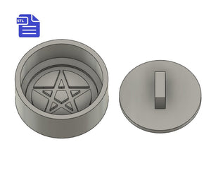 Pentagram Bath Bomb Press STL File - for 3D printing - FILE ONLY - print your own mold to make bath bombs Shower Steamer