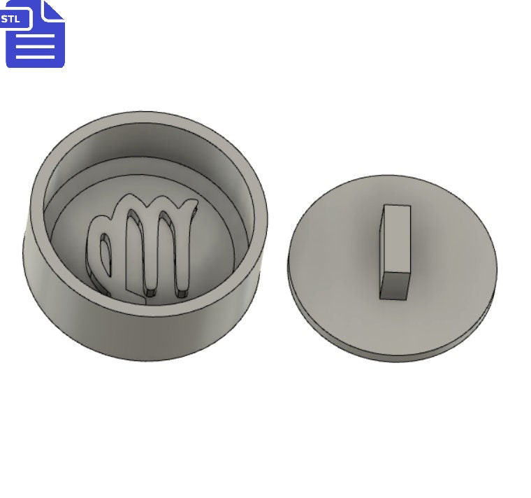Virgo Bath Bomb Press STL File - for 3D printing - FILE ONLY - print your own molds for bath bombs - Zodiac Symbol Shower Steamer