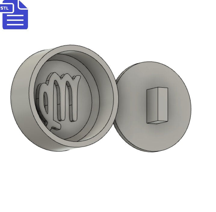 Virgo Bath Bomb Press STL File - for 3D printing - FILE ONLY - print your own molds for bath bombs - Zodiac Symbol Shower Steamer