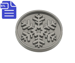 Snowflake STL File - for 3D printing - FILE ONLY - includes tray to make your own silicone molds - diy freshies mold