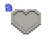 Load image into Gallery viewer, Pixel Heart Shaker STL File - for 3D printing - FILE ONLY