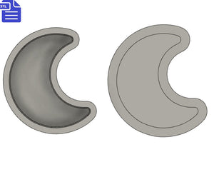 Crescent Moon Bath Bomb Press STL File - for 3D printing - FILE ONLY - Crescent Moon Bath Bomb Mold Shower Steamer