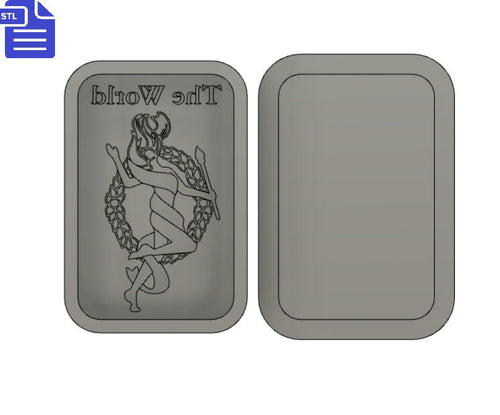 The World Tarot Card Bath Bomb Mold STL File - for 3D printing - FILE ONLY - Tarot Bath Bomb Press Shower Steamer