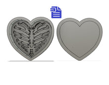 Load image into Gallery viewer, Heart Rib Cage Bath Bomb Mold STL File - for 3D printing - FILE ONLY - Ribcage Bath Bomb Press Shower Steamer